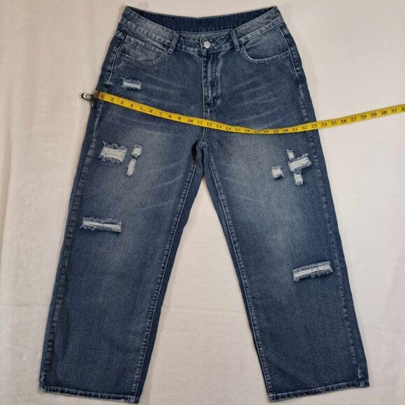 Jeans Women’s Just Fashion‎ Now Relaxed Fit Denim Jeans Distressed Size L - Picture 7 of 11